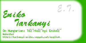 eniko tarkanyi business card